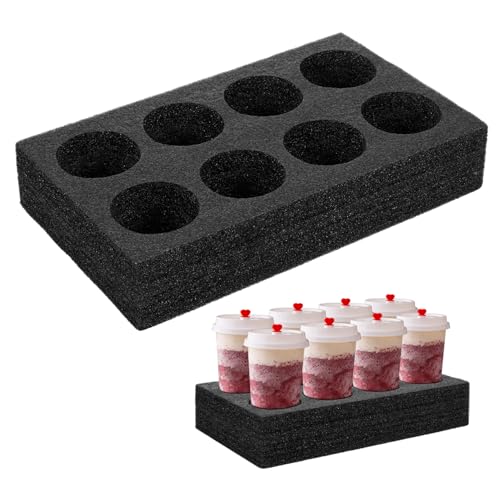 NOLITOY 5pcs Posavasos Soportes para Latas De Espuma para Cerveza Saca Beber Caddy Portavasos Portabebidas IR a Portar Cafe Café Estallido Apilador Epe Black Reutilizable