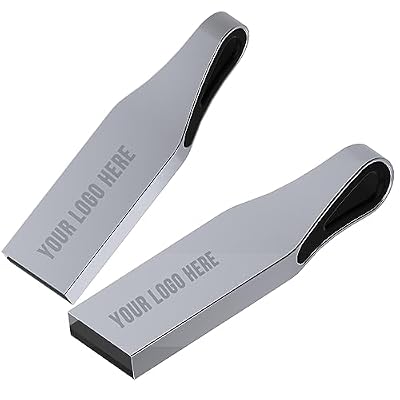Custom USB Flash Drive 8GB 50 Pack JBOS Metal Personalized USB Drives 8 GB USB2.0 Printed or Laser-Engraved with Your Logo Customized Thumb Drives as Promotional Favors