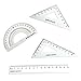 Produktbild Yalulu Schulbedarf-Set aus Aluminiumlegierung, Dreieck, Winkelmesser, Lineal, 4-teiliges Set