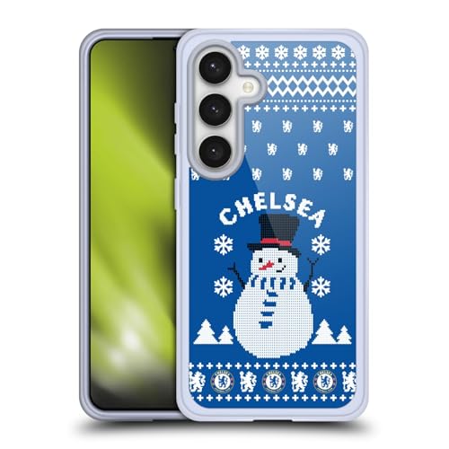 Funda Chelsea FC para Samsung S24 de gel suave con diseño exclusivo de jersey navideño
