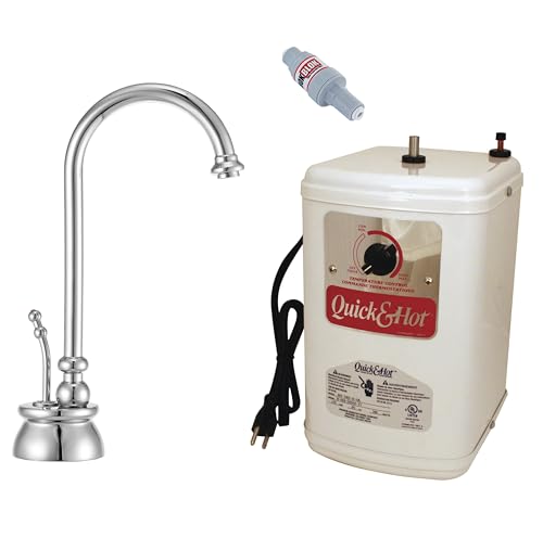 Image of Westbrass A261HFP-26 10 inch Calorah 1-Handle Hot Water Dispenser Faucet with Instant Hot Tank, Polished Chrome