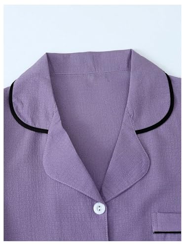 Image of Verdusa Pajamas For Women Set 2 Piece Summer Pajama Sets Cute Pjs Lounge Matching Button Shirt with Shorts