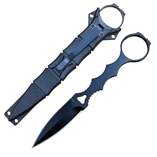 Socp Dagger Family Edc Camping Fixed Blade Boot Knives Spear Point, Coated Finish Black Handle With Sheath And Clip (Black)