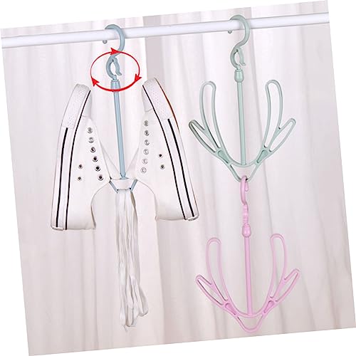 10 ganchos dobles antiviento para secar calzado azul miniatura 5
