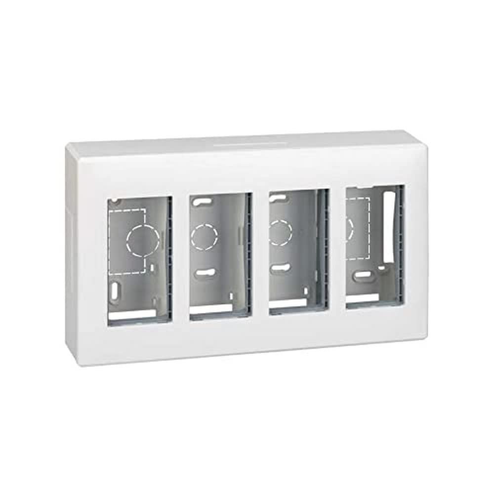 Boite saillie 4 modules blanc boitier compact finition mate