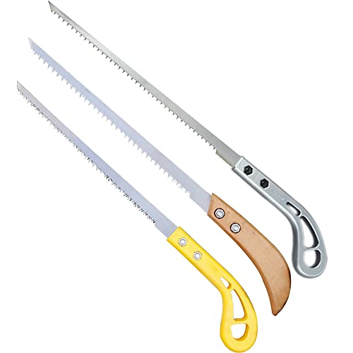 Outdoor Portable Hand Saw, 2026 Upgraded Handsaw Household Garden Small Hand Saw, 9 Inch Rugged Three Blade Toothed Steel for Gardening, Pruning, Backpacking, Survival (3PCS)