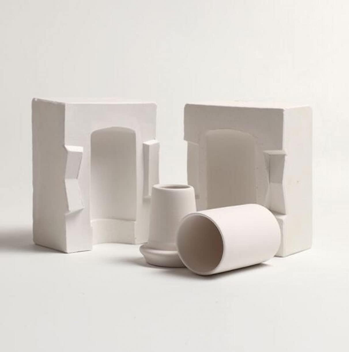 WellieSTR Mini Toothpick Holder Ceramic Mold Slump and Hump Mold Set,Plaster Molds Ceramic Container Mold Slump Mold Pottery Clay Mold, White
