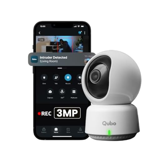 Qubo Smart 360 2K 3MP 1296p WiFi CCTV Security Camera from Hero Group | Mobile App | Two Way Talk | Night Vision | Cloud & SD Card Recording | Made in India | Alexa & OK Google | (3MP)