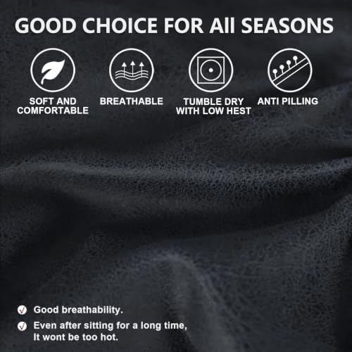 Image of ANARACHON Leather Look Recliner Couch Cover 8-Piece Recliner Sofa Slipcovers 3 Seater for Reclining Couches Furniture Protector Spandex Fabric Washable (Recliner Sofa, 03Navy Blue)