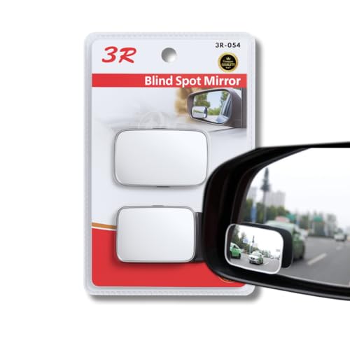 Image of DEZI 3R Blind Spot Mirrors HD Glass Car Accessories, 360 Safety Convex Rear View, Wide Angle Adjustable Mirror (2 Pcs) (3R-054, Rectangle Frameless HD Convex)