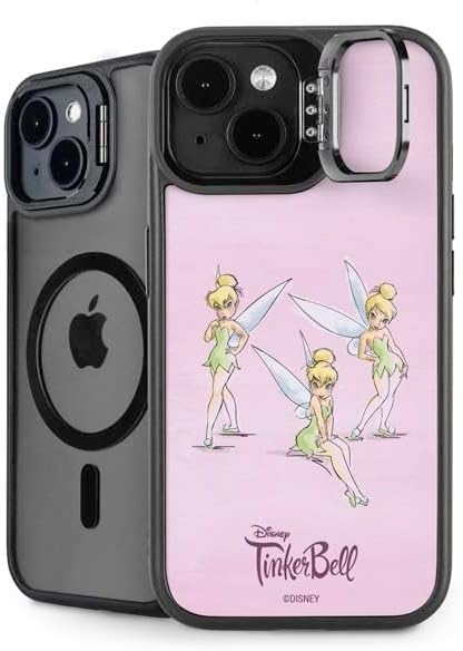 Skinit Kickstand Phone Case Compatible with iPhone 15 - Officially Licensed Disney Tinker Bell Trinkets Pattern Design