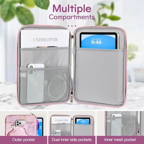 Image of Dadanism 9-11 Inch Tablet Sleeve Bag Carrying Case for iPad 9 /8 /7th Gen 10.2, iPad Air 11 inch 2024, iPad Pro 11 M4 M2 2024, iPad Air 5 /4 10.9, iPad 10th Gen 10.9, Galaxy Tab A9+ /S9 FE /A8, Cloudy Pink