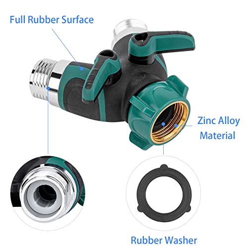 3 Pack Hose Splitter, 2-Way Hose Splitter, Faucet Splitter, Heavy Duty Garden Hose Y Splitter, Comfortable Rubberized Grip, Extra 6 Rubber Washers And Teflon Tape, Fit Standard Faucet And Garden Hose #TOP24