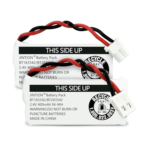 JINTION BT162342/BT262342 Cordless Phone Batteries Compatible with BT183342 BT283342 BT166342 BT266342 CS6114 CS6419 CS6719 EL52300 CL80112 Cordless Phone 400mAh, 2Pack