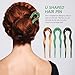 Healvian 3Pcs U Shaped Hairpins Hair Forks French Pin Hairpins for Buns for Women, Color 1
