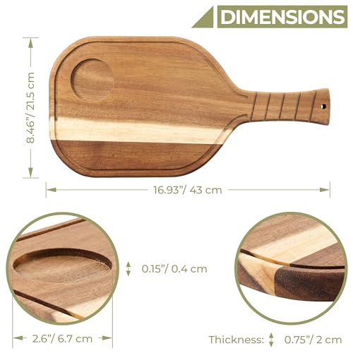 Tabla para choripán madera acacia con asa 42.9x21.3x1.9 cm miniatura 4