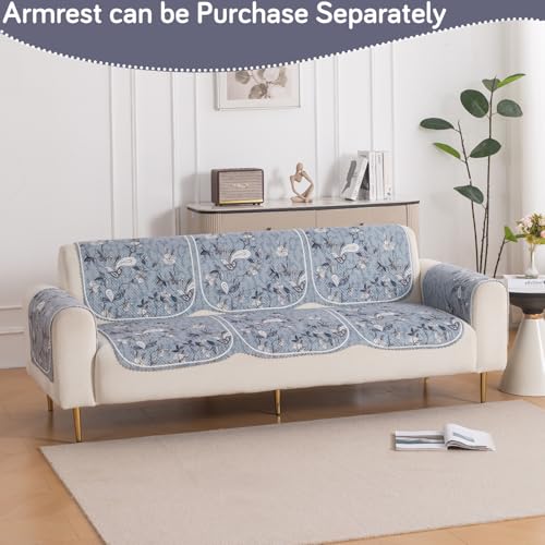 Image of HOKIPO HeavenHue Sofa Cover 3 Seater for Seat & Back, Frosted Petals