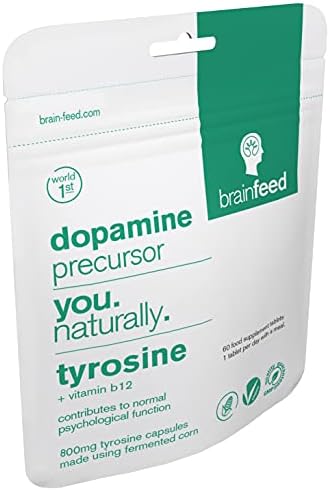 Natural l Tyrosine Supplement | 800mg L-tyrosine High Strength | Nootropic Dopamine Supplement | 60 capsules -1 per day | Mood Booster | Focus, Energy, Alertness & Motivation | Vegan | Thyroid Support