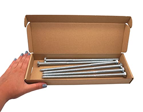 SKIR'CO (6 pcs) DIN 571 Zinc Plated Steel Hexagon Head Wood Screws M10 x 260 mm, Coach Screws, Hex Screw, Lag Bolts - Image 4