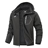 UTWGN Men's Winter Waterproof Ski Jacket,Warm Snowboarding Coat Snow Windbreaker Hooded for Hiking