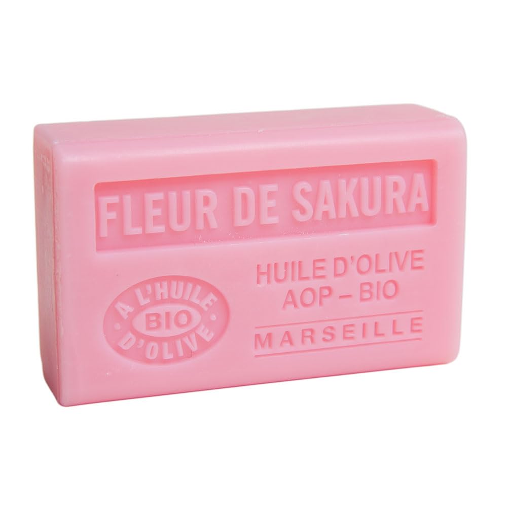 Savon de Marseille - Nourishing French Soap Made With Pure Organic Olive Oil and Shea Butter - Sakura