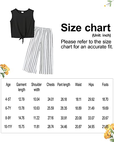 Yallet Girls Clothing Sets Little Girl Sweatsuits Outfits Solid Color Print Tops & Striped Pants Clothes For Child 4-11 Years #TOP7
