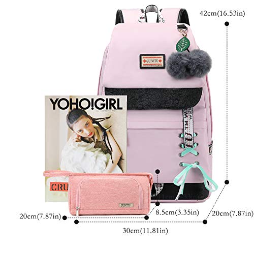 Guivitu Backpacks For Girls Schoolbag For Kids 6-12 Years Teens Bookbag Children Waterproof Rucksack With Pencil Case Sets #TOP1