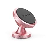 Magnetic Phone Car Mount, Pikabo Universal Stick On Dashboard 360 Degree Rotation Magnetic Cell Phone Holder for iPhone 11 Pro Max Xs MAX X 8 7 6 Plus Samsung Huawei Xiaomi and Others. (Rose Gold)