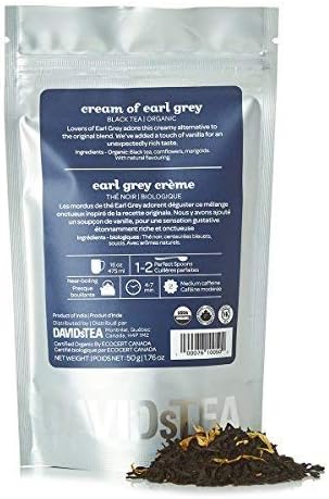 DAVIDsTEA Organic Cream of Earl Grey Loose Leaf Tea, Premium Black Tea with Bergamot and Vanilla (2 Ounces)