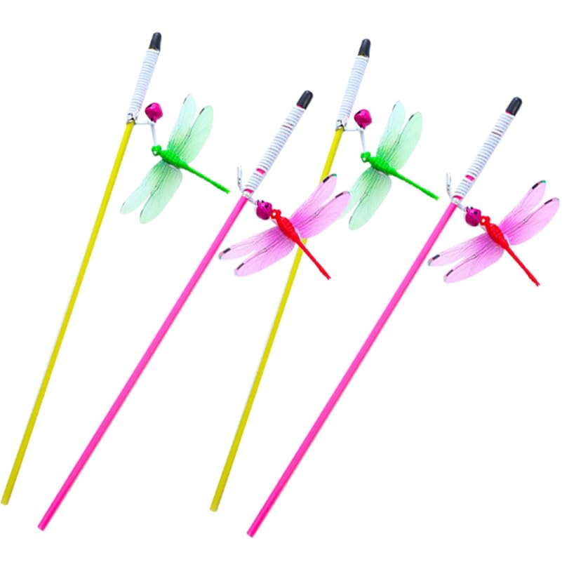 minkissy 8 Pcs Cat Teaser Toys Set Interactive Cat Fishing Pole Feather Wand Indoor Plaything for Kitten Lightweight Teasing Toy for Play and Exercise