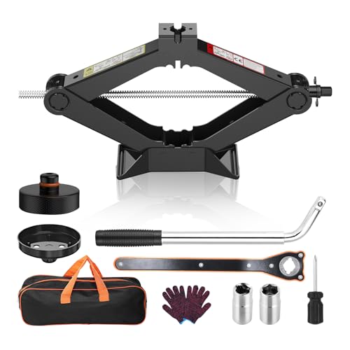 Car Jack Kit Scissor Jack for Tesla Model Y/3/S/X, Sedan,Coupe,SUV,MPV Tire Jack Tool Kit Upgrade 3...
