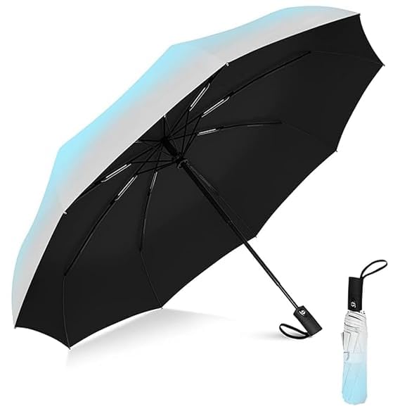 Image of TEKCOOL Umbrella, UV Big Size Umbrella for Sun Protection Rain Windproof Strong Large 3 Fold for Men Women Kids Boys Girls Perfect & Stylish Windproof & Compact?