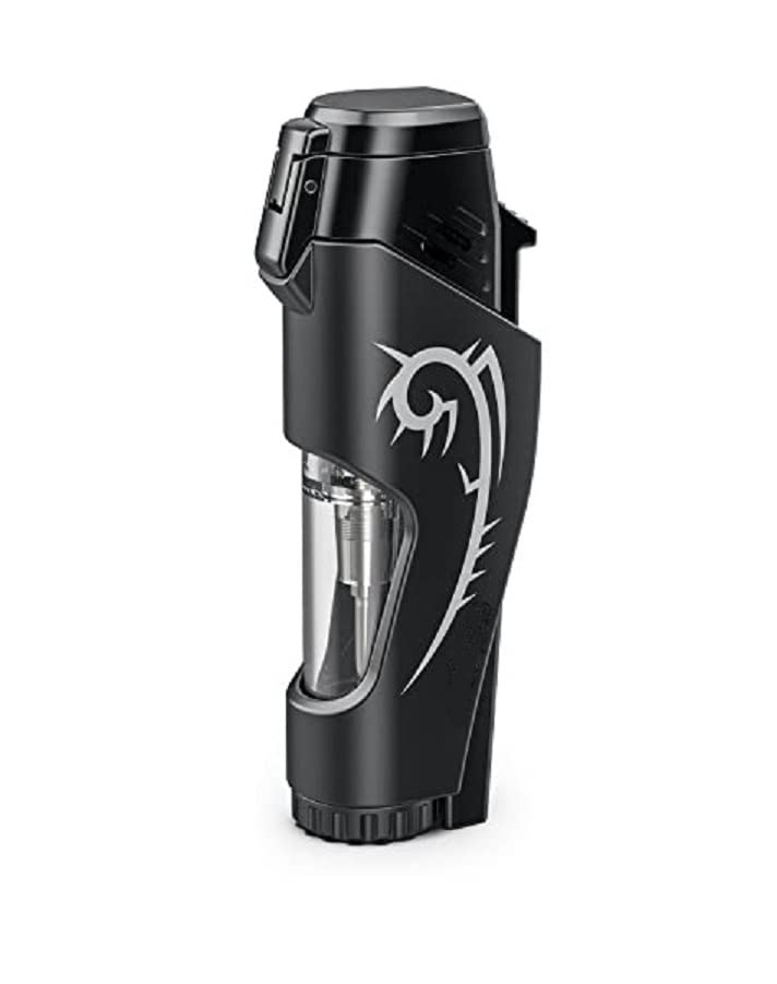 Katzone-Fire Breathing Dragon Double Jets Torch Lighter(Black)