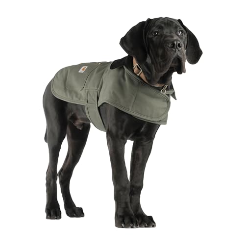 Carhartt Firm Duck Isolierter Hundemantel, Armeegrün/Messing, Größe M