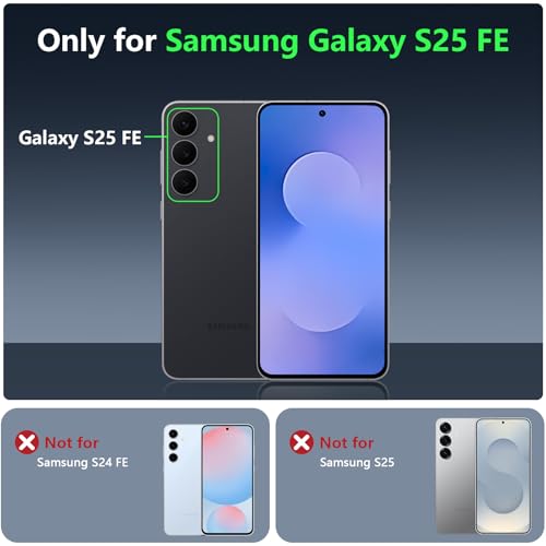 Image of OWKEY for Samsung Galaxy S25 FE Case 6.7'', Magnetic Galaxy S25 FE Case for Magsafe with Tempered Screen Protector [Shockproof Military] Translucent Matte Bumper Phone Cover Samsung S25 FE 5G, Blue