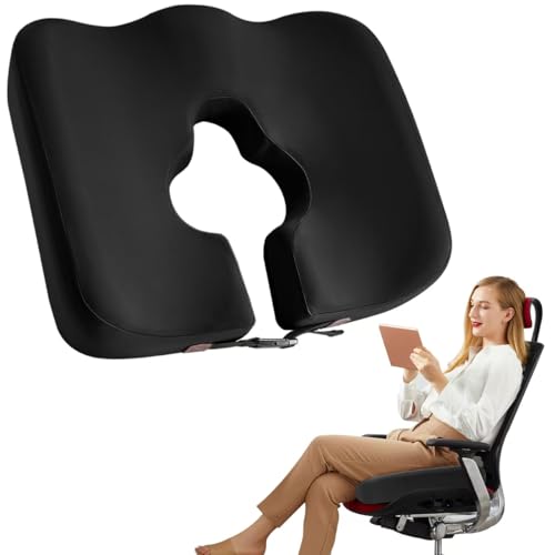 Comphekept Seat Cushions for Office Chairs, Relieve Sciatica, Coccyx, Pressure Sore and Ulcer Pain, Memory Foam Donut Pillow,Removable Strap, Breathable & Car Seat Cushion
