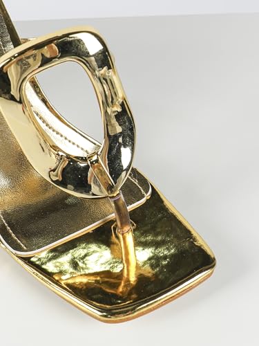 Women's Metallic High Heel Sandals – Elegant Ring-Strap Evening Shoes with Toe-Post Design, Glamorous Stiletto Heels for Galas & Black-Tie Events3