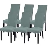 SearchI Chair Covers for Dining Room Set of 6 Stretch Jacquard Kitchen Parsons Chair Covers,Washable