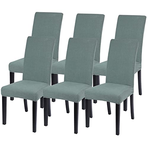Searchi Chair Covers For Dining Room Set Of 6 Stretch Jacquard Kitchen Parsons Chair Covers,Washable Spandex Dining Chair Slipcovers Seat Protector For Hotel,Banquet,Ceremony (Sage Green) #TOP22