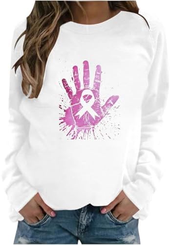 Breast Cancer Shirts For Women Pink Ribbon Breast Cancer Awareness Sweatshirts Breast Cancer Survivor Clothes