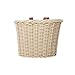 VPPV Cesta de Bicicleta Delantera, Vintage Hecho a Mano Tejido Natural Cesta de Mimbre Extraíble Accesorio Bici Instalación Fácil Blanco (Color : Beige, Size : S)