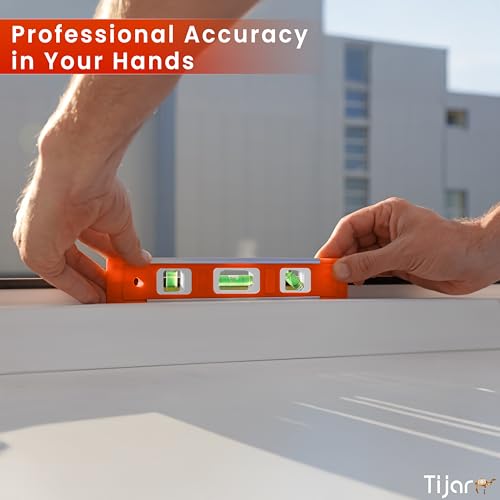 TIJAR Spirit Level Magnetic 230mm - Heavy-Duty, 3 Bubble Vials for Precision – Horizontal, Vertical & 45° Measuring Tool for DIY, Construction, and Carpentr 7 TIJAR Spirit Level Magnetic 230mm - Heavy-Duty, 3 Bubble Vials for Precision – Horizontal, Vertical & 45° Measuring Tool for DIY, Construction, and Carpentr - Image 7