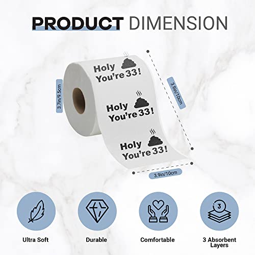 33Rd Birthday Decorations Toilet Paper For Men & Women - Funny Design Novelty Great Hilarious Gag Laugh – Eco-Friendly, Ultra Soft & Comfortable – Perfect For Birthday Christmas & Party Supplies #TOP1