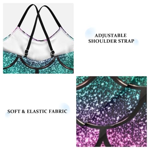 Mermaid Scale Turquoise Girls One Piece Swimsuit Beach Swimwear 208619103