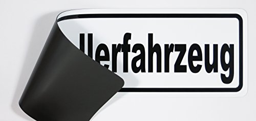 Magnetschild Schaustellerfahrzeug | Schild magnetisch | weiss/schwarz, lieferbar in drei Größen (45 x 13 cm)