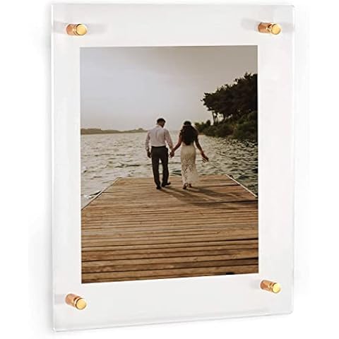 DistinctAndUnique Clear Acrylic Wall Mount Floating Picture Frame Cover