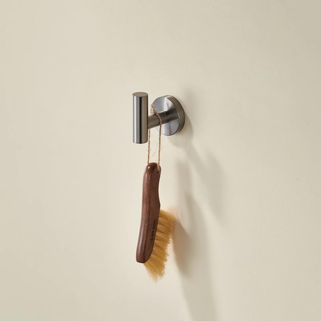 Accessoires de salle de bain avec barre de suspension inox gris