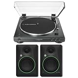 Audio-Technica AT-LP60XBT-BK Automatic Bluetooth Turntable Bundle with Mackie CR5BT 5.25-Inch Powered Studio Monitors — Wireless Vinyl Record Player for Vinyl Listening, Home Studio, Desktop Audio