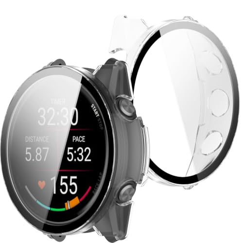 For GARMIN Forerunner 570 �J�o�[ 42MM PC+�K���X �S�ʕی� �����ߗ� �w��h�~�i�N���A�j