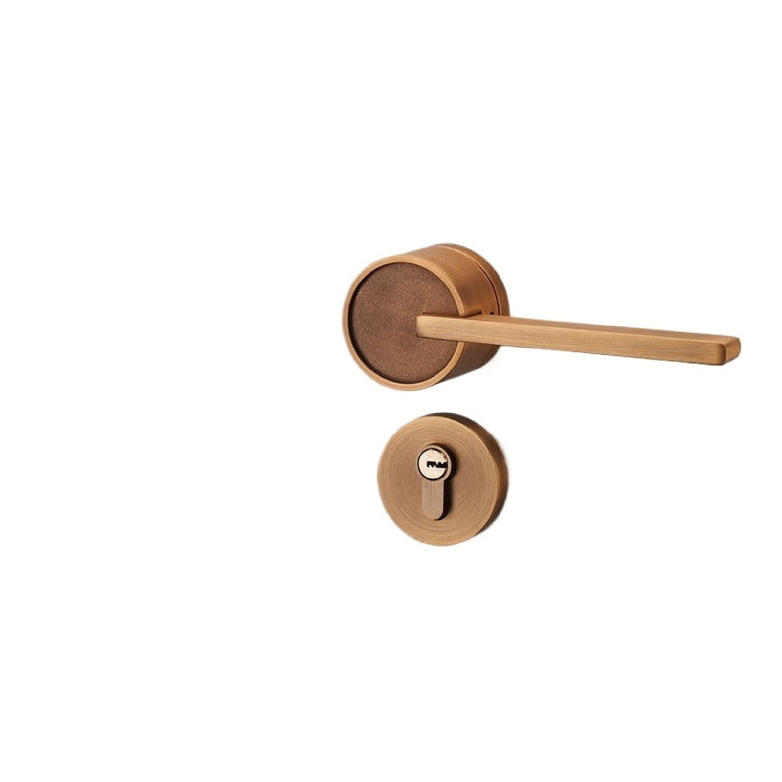 NYRXRYTCA Bedroom Door Lock Indoor Nordic Modern Simple Magnetic Silent Lock Household Split Lock Room Wooden Door Door Handle(Yellow bronze silent 35-50mm)